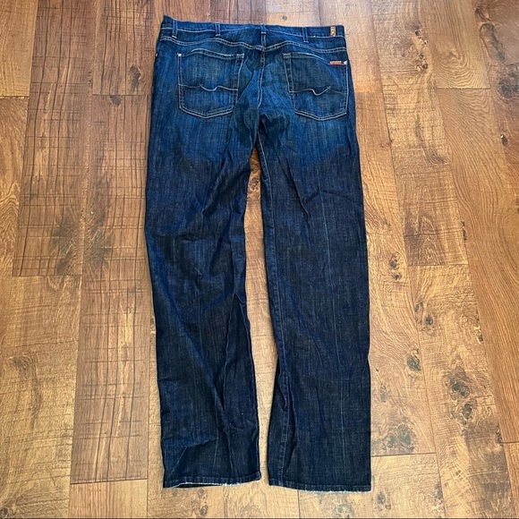 7 for all mankind austyn blue jeans Sz 38 waist button zip waist - Picture 5 of 7